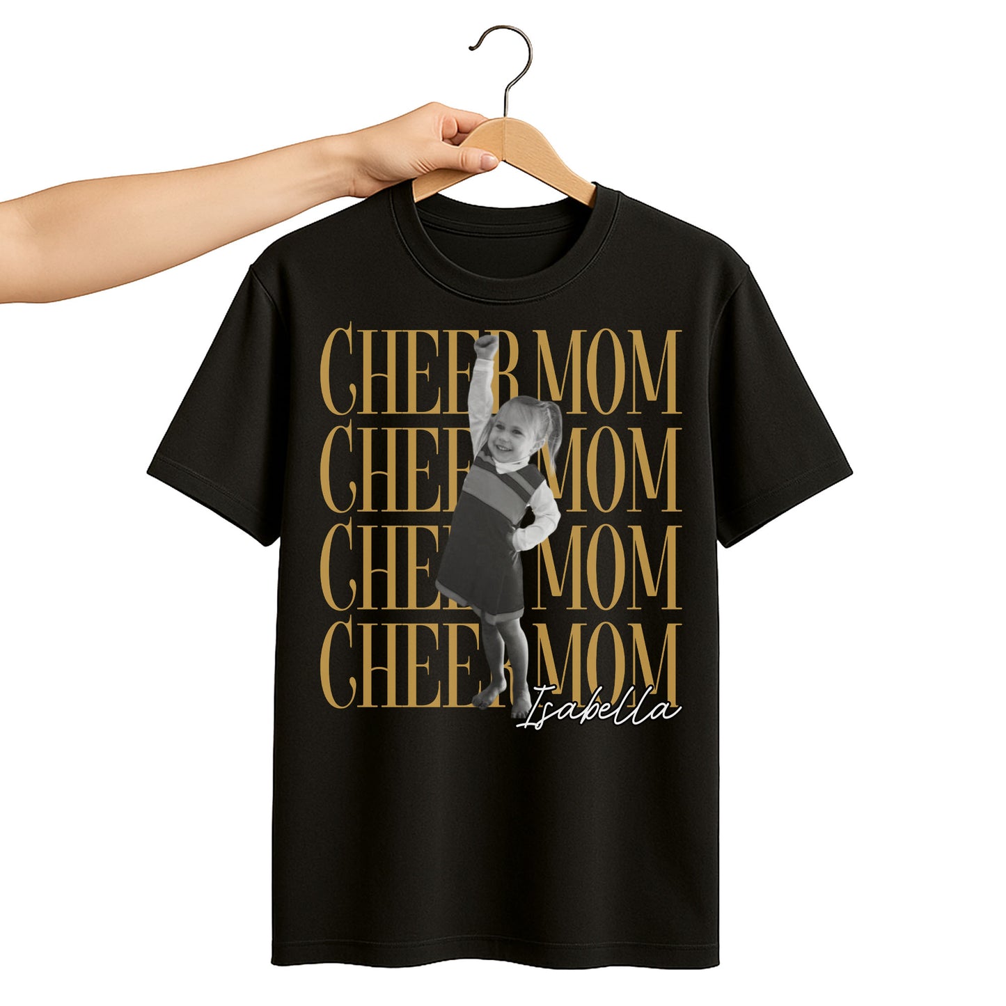 Cheer Mom Personalized Photo And Custom Name Design - Personalized Custom Unisex T-shirt, Hoodie - FAM1103_BBAS