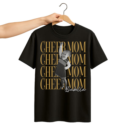 Cheer Mom Personalized Photo And Custom Name Design - Personalized Custom Unisex T-shirt, Hoodie - FAM1103_BBAS
