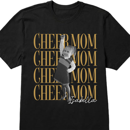 Cheer Mom Personalized Photo And Custom Name Design - Personalized Custom Unisex T-shirt, Hoodie - FAM1103_BBAS