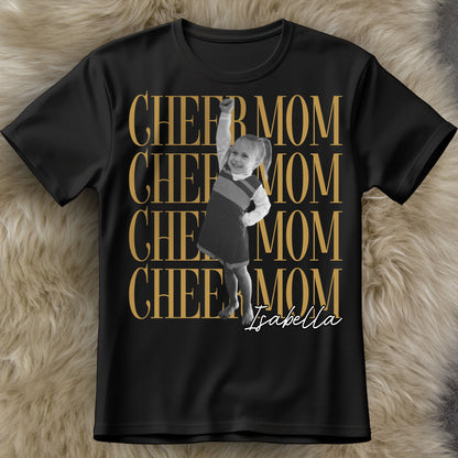 Cheer Mom Personalized Photo And Custom Name Design - Personalized Custom Unisex T-shirt, Hoodie - FAM1103_BBAS