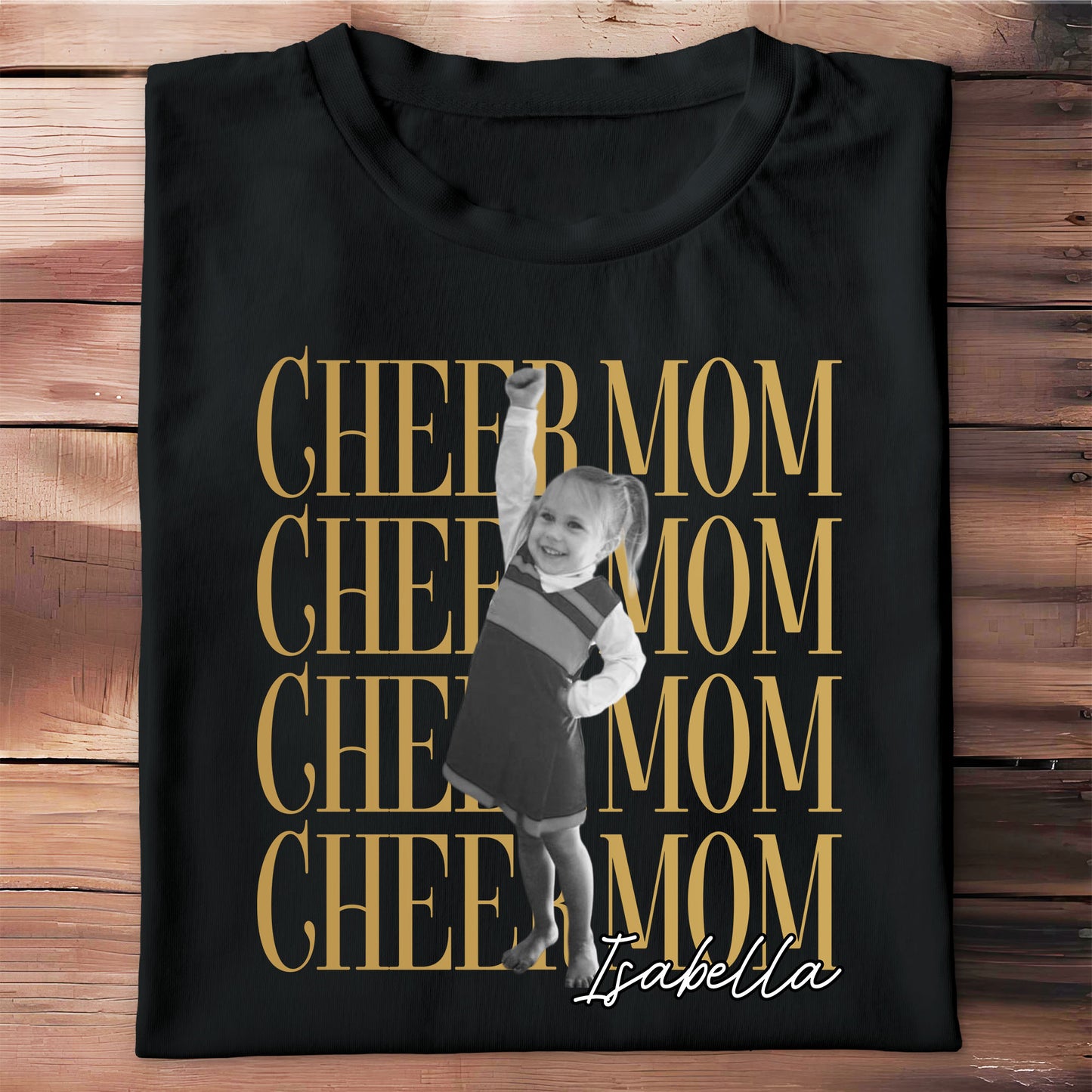 Cheer Mom Personalized Photo And Custom Name Design - Personalized Custom Unisex T-shirt, Hoodie - FAM1103_BBAS