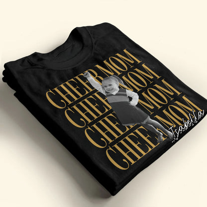 Cheer Mom Personalized Photo And Custom Name Design - Personalized Custom Unisex T-shirt, Hoodie - FAM1103_BBAS