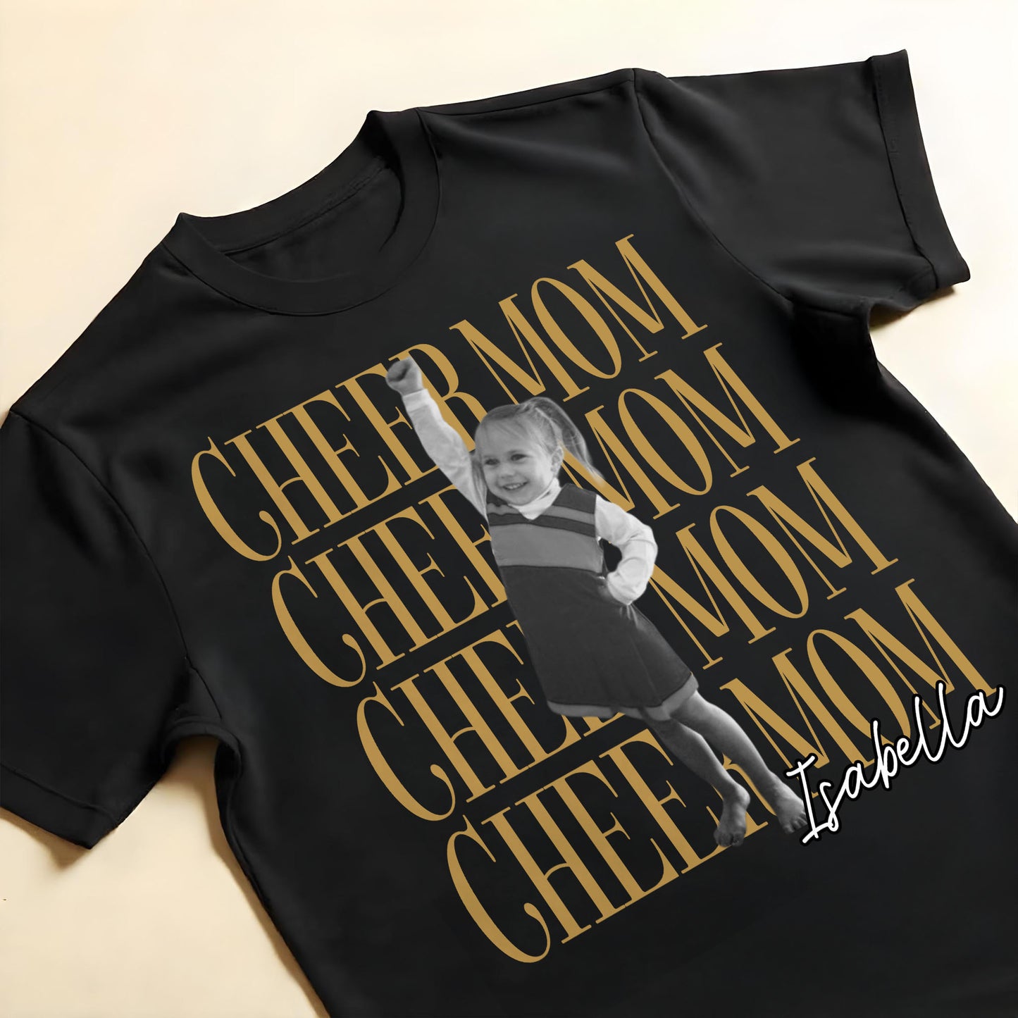 Cheer Mom Personalized Photo And Custom Name Design - Personalized Custom Unisex T-shirt, Hoodie - FAM1103_BBAS