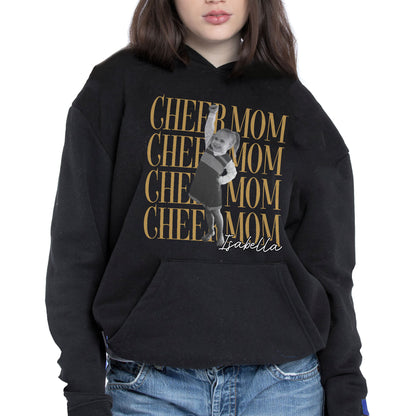 Cheer Mom Personalized Photo And Custom Name Design - Personalized Custom Unisex T-shirt, Hoodie - FAM1103_BBAS