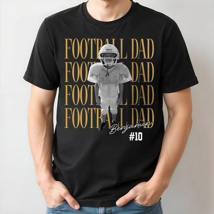 Football Mom Custom Photo T-shirt With Football Player Design - Personalized Custom Unisex T-shirt, Hoodie - FAM1104_BBAS