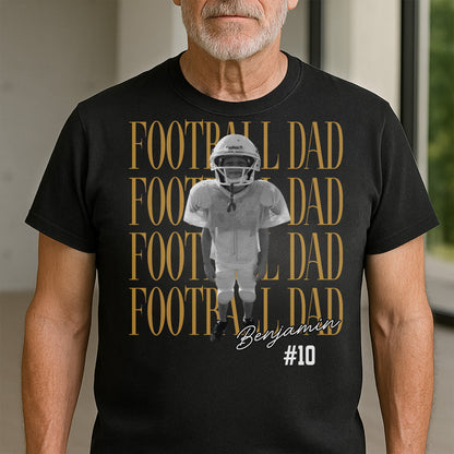 Football Mom Custom Photo T-shirt With Football Player Design - Personalized Custom Unisex T-shirt, Hoodie - FAM1104_BBAS