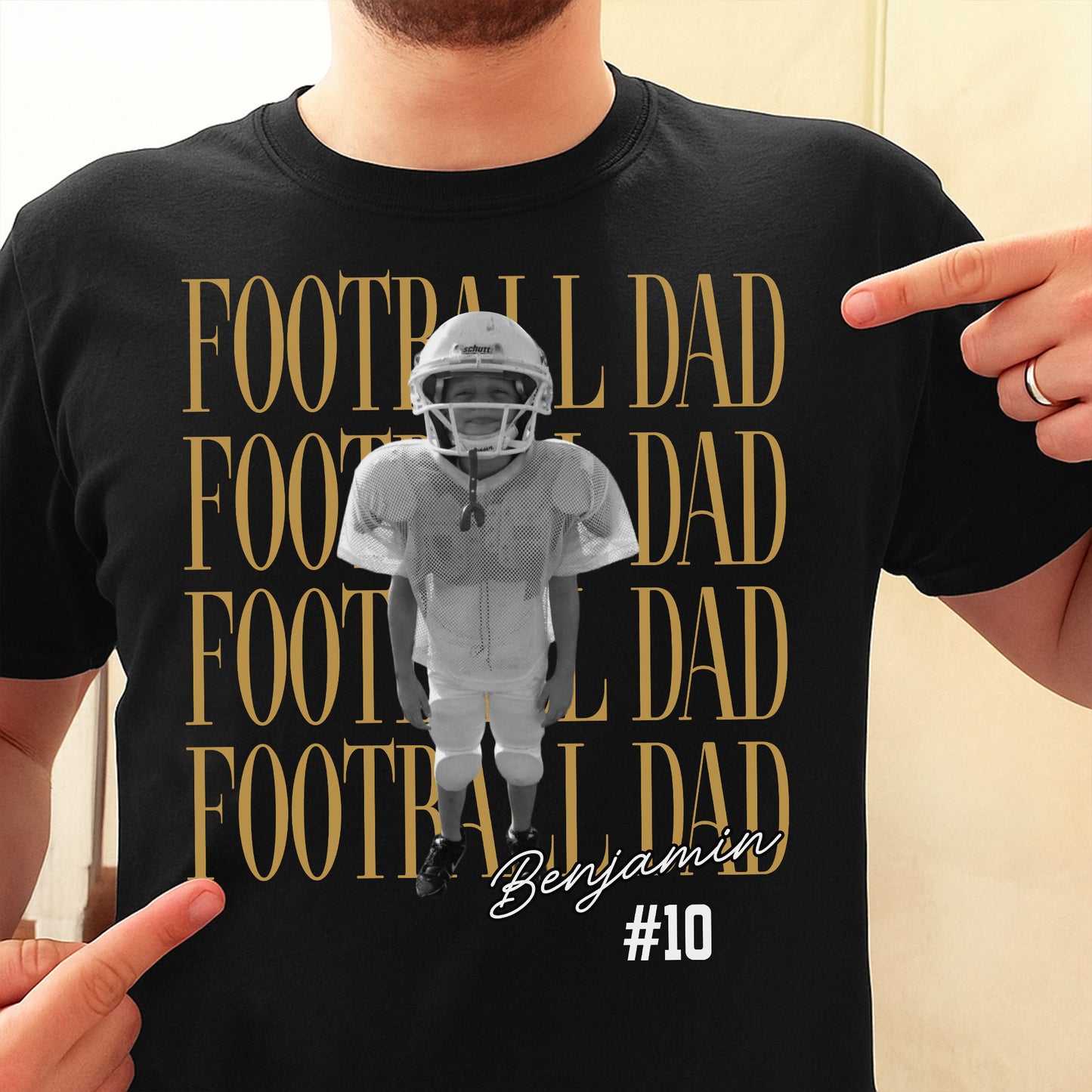Football Mom Custom Photo T-shirt With Football Player Design - Personalized Custom Unisex T-shirt, Hoodie - FAM1104_BBAS