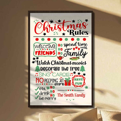 Christmas Rules Spend Time With Family And Decorate The Tree - Personalized Custom Vertical Poster - FAM1137_VPOS