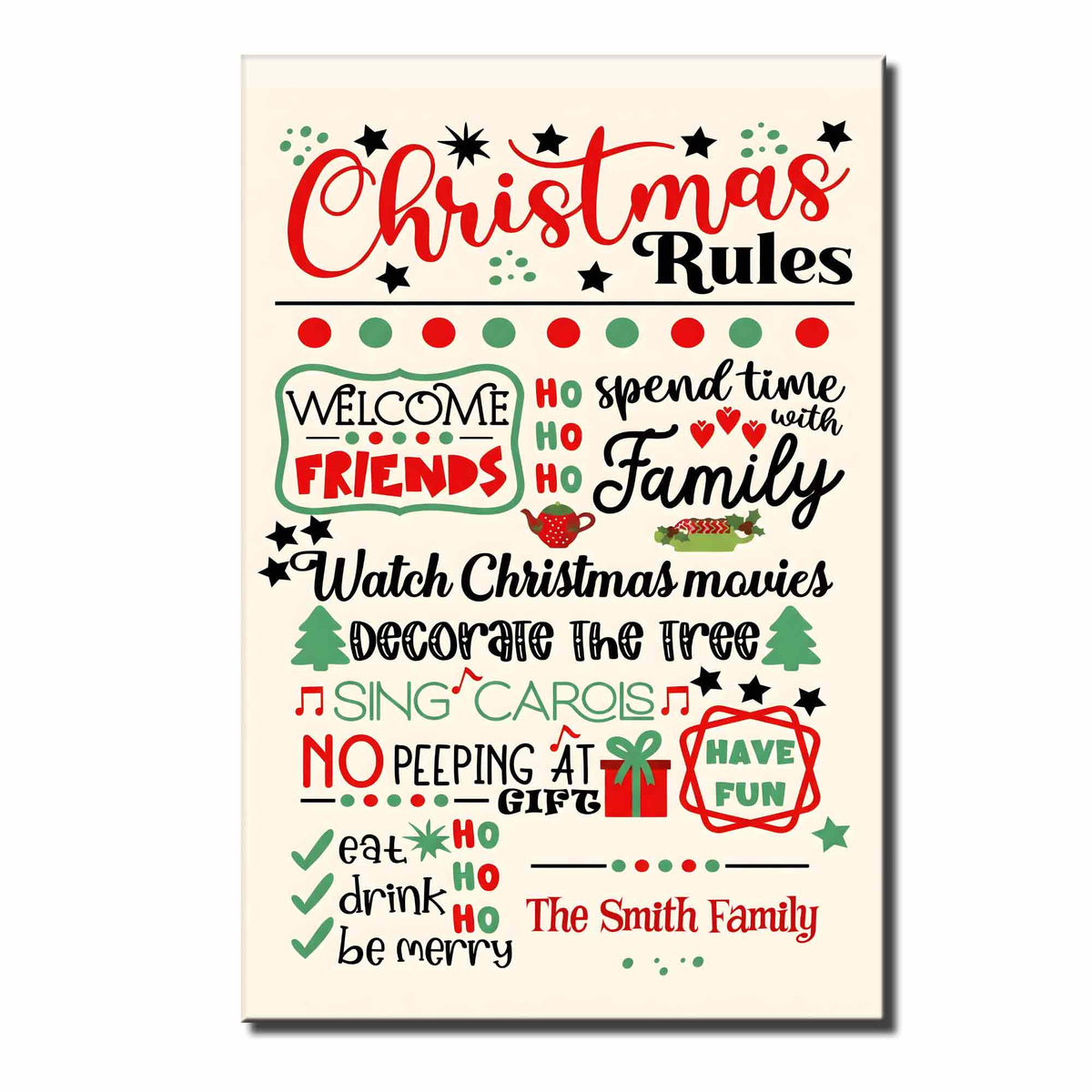 Christmas Rules Spend Time With Family And Decorate The Tree - Personalized Custom Vertical Poster - FAM1137_VPOS