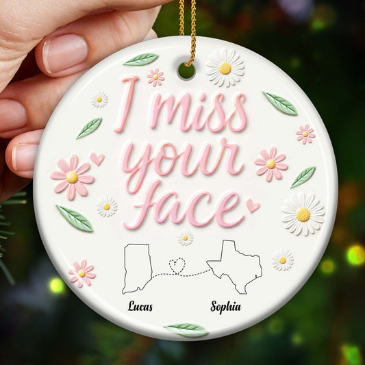 I Miss Your Face Script Font With Flowers and Leaves