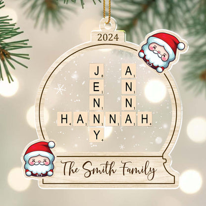 Cherish Family Moments With Gingerbread And Snowflakes - Personalized Custom Acrylic Ornament, Christmas Gift - FAM118_ACO