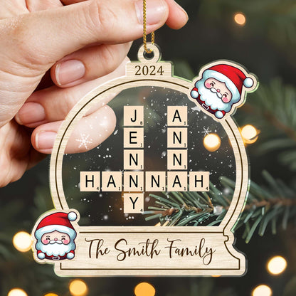 Cherish Family Moments With Gingerbread And Snowflakes - Personalized Custom Acrylic Ornament, Christmas Gift - FAM118_ACO