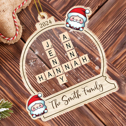 Cherish Family Moments With Gingerbread And Snowflakes - Personalized Custom Acrylic Ornament, Christmas Gift - FAM118_ACO