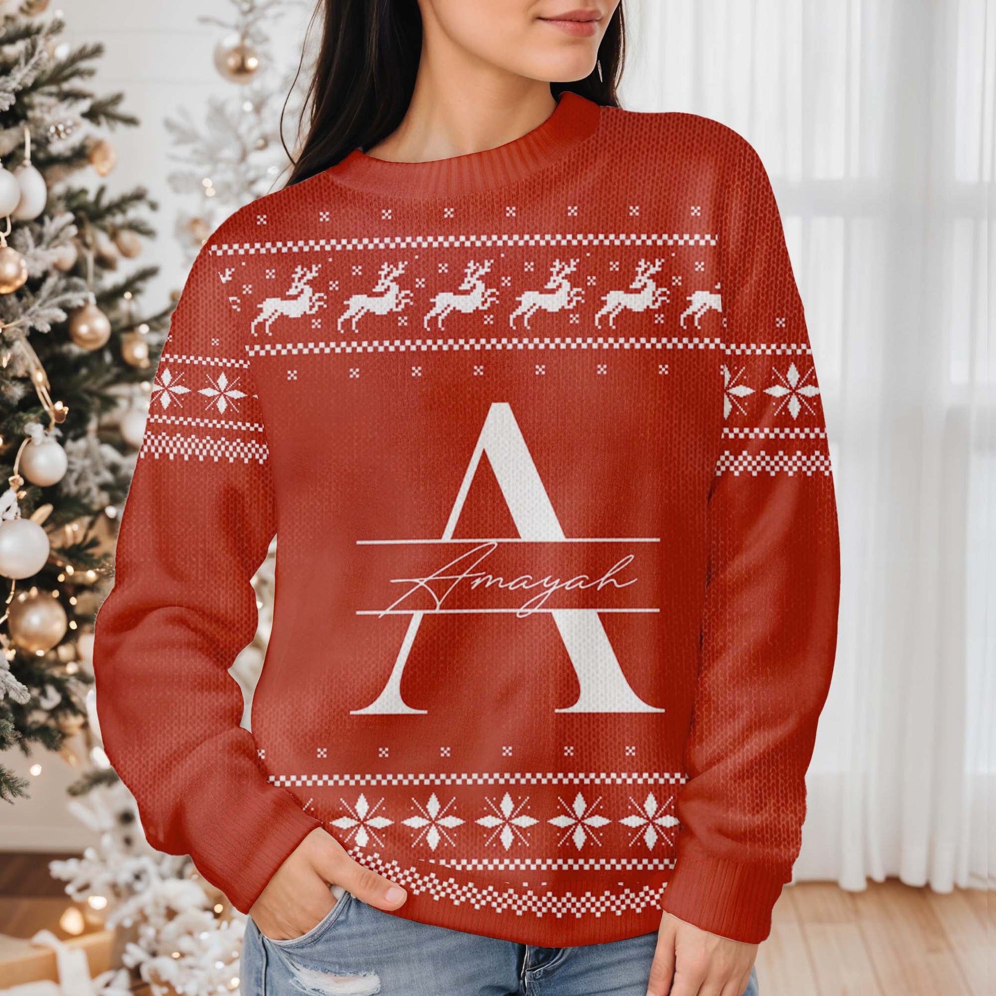 Warm Wishes And Joyful Reindeer Jumps Sweater