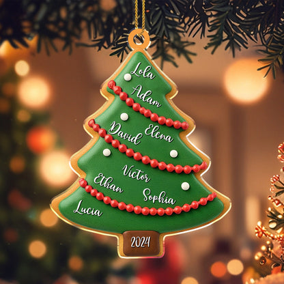 Célébrez votre arbre généalogique avec une décoration personnalisable – Décoration acrylique personnalisée, cadeau de Noël – FAM123_ACO
