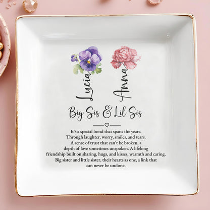 Big Sis & Lil Sis Special Bond With Flowers Design