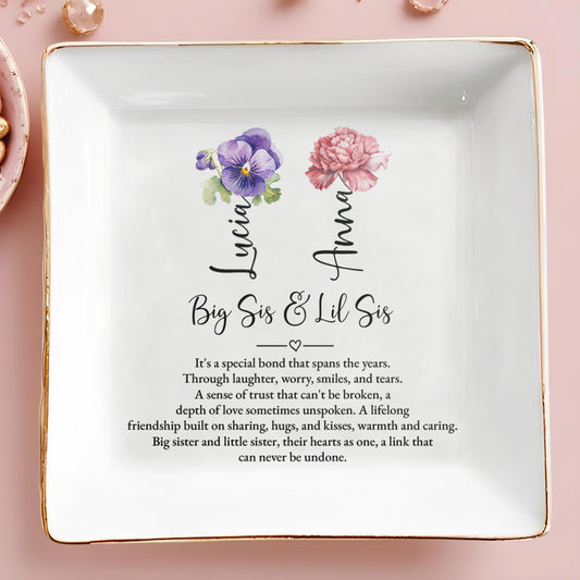 Big Sis & Lil Sis Special Bond With Flowers Design