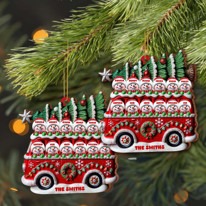 Celebrate Christmas With Vintage Red Truck And Snowmen