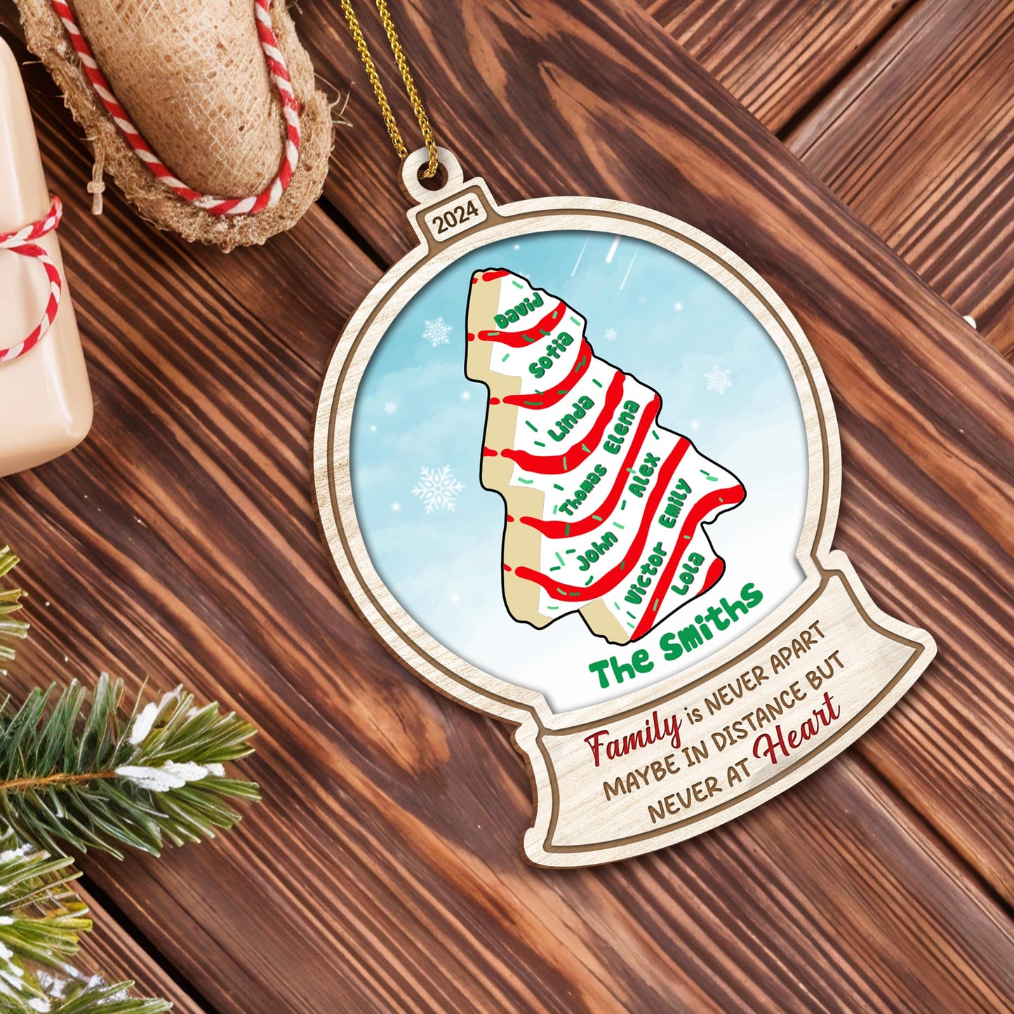 Family Is Never Apart Christmas Tree Ornament