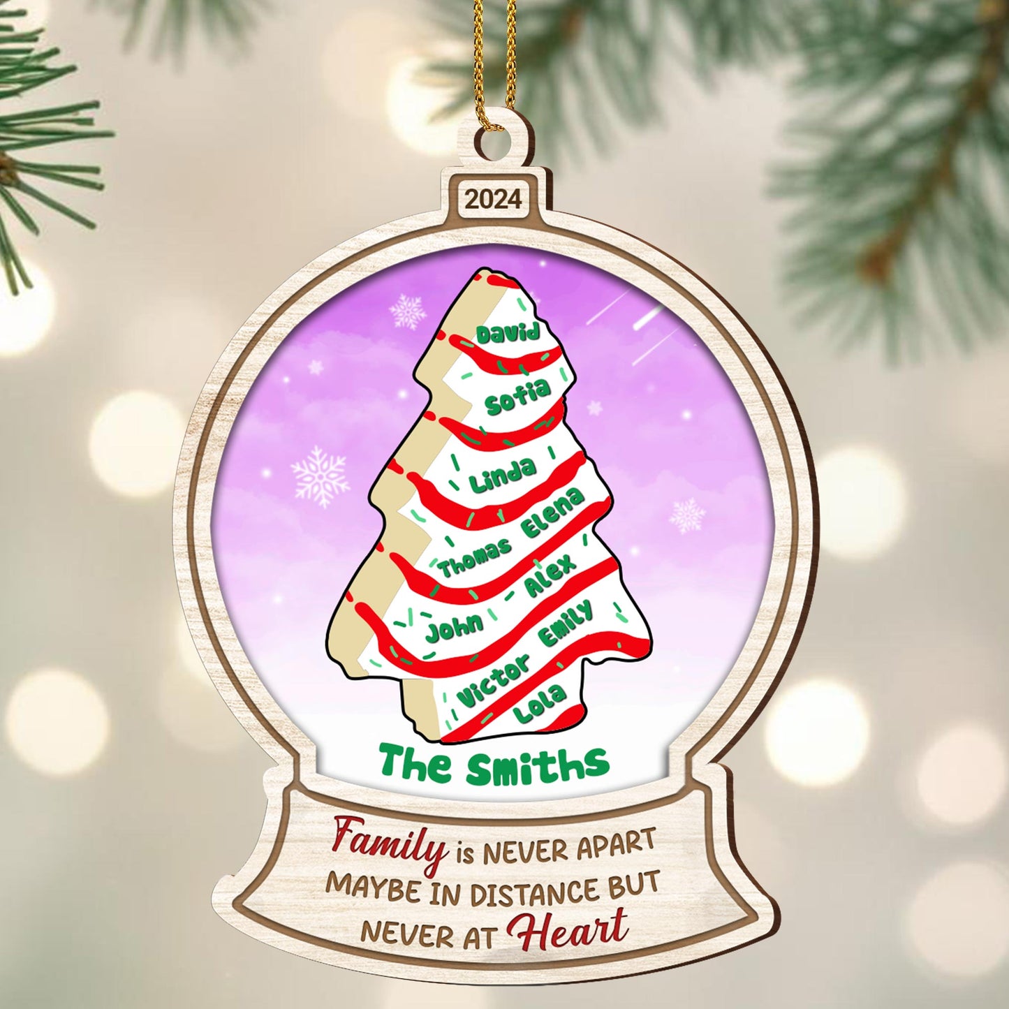 Family Is Never Apart Christmas Tree Ornament