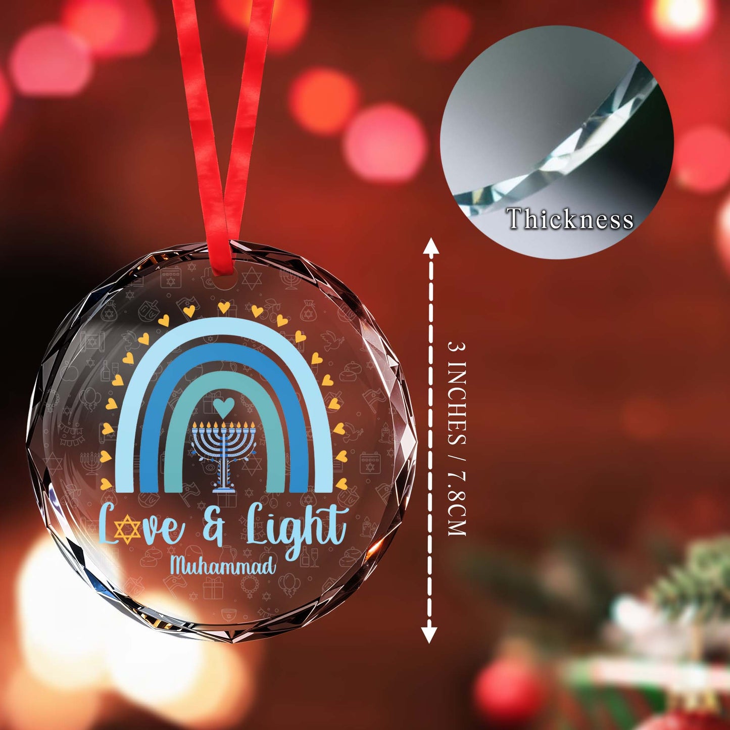 Love And Light With Rainbow And Menorah Design
