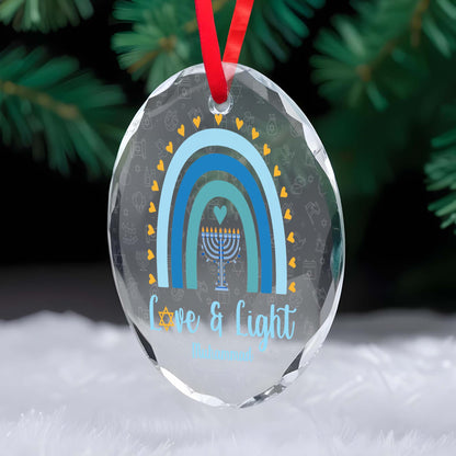 Love And Light With Rainbow And Menorah Design