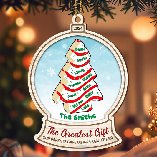 The Greatest Gift Our Parents Gave Us Was Each Other Christmas Tree Ornament