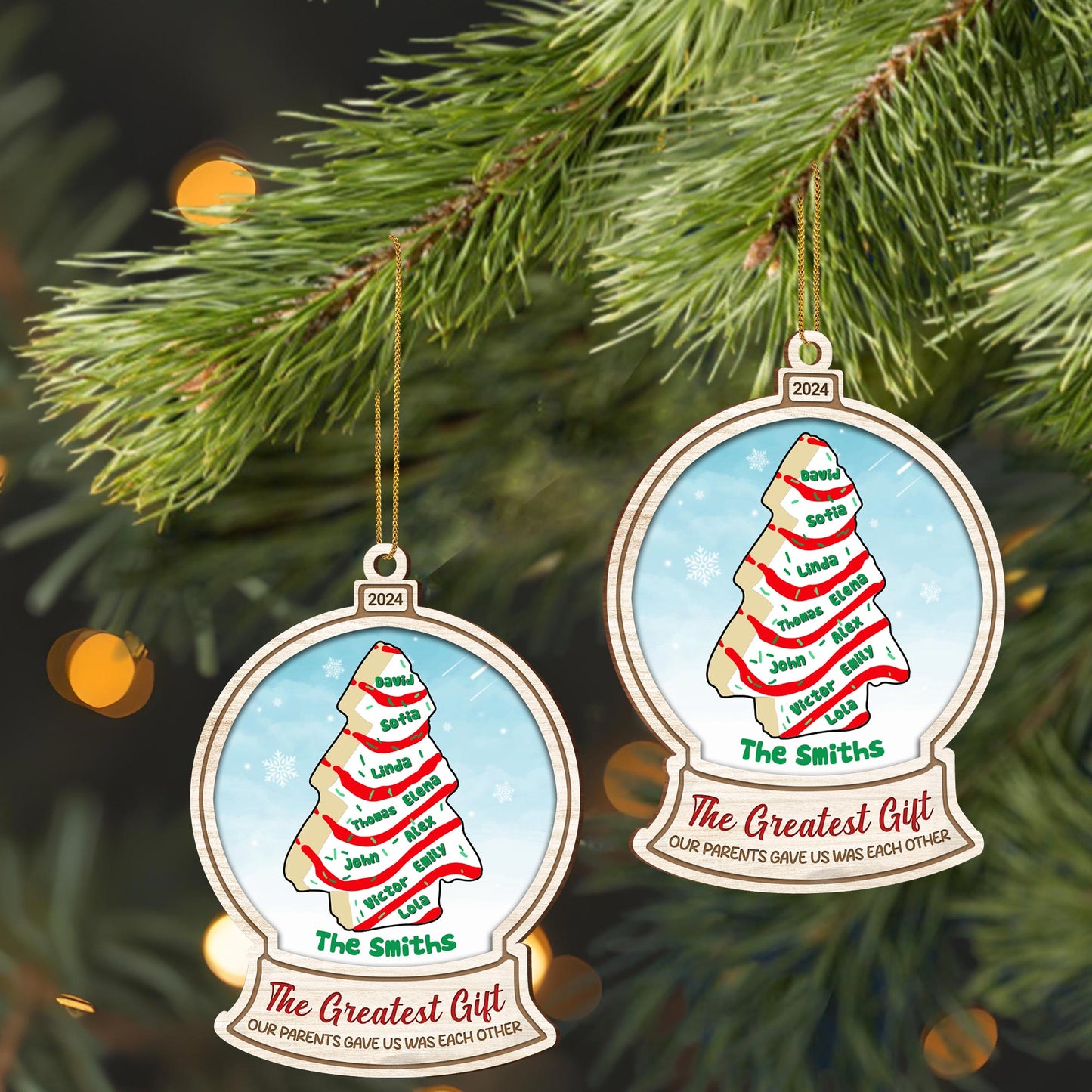 The Greatest Gift Our Parents Gave Us Was Each Other Christmas Tree Ornament