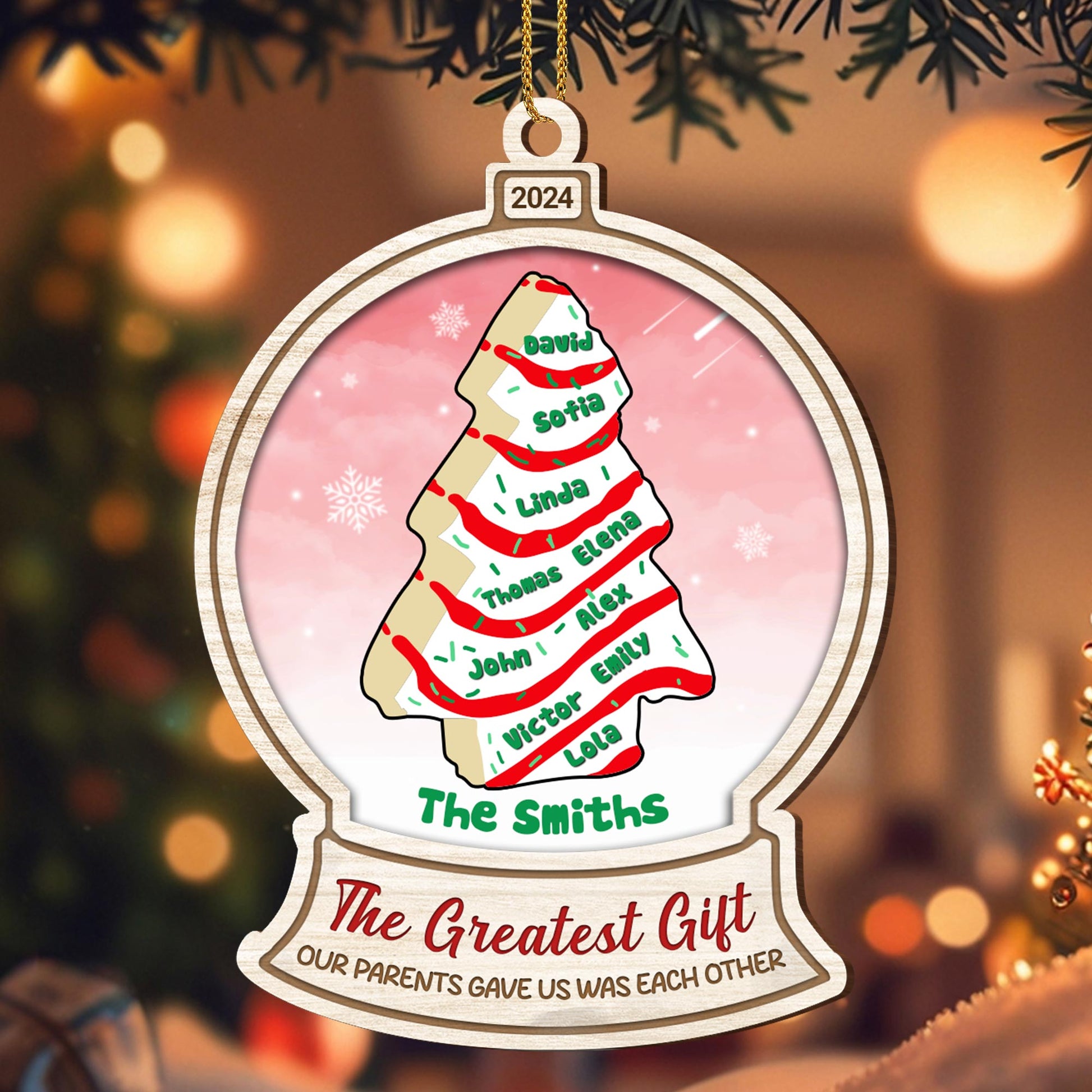 The Greatest Gift Our Parents Gave Us Was Each Other Christmas Tree Ornament