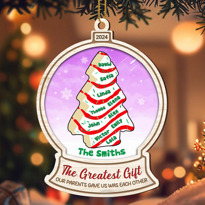 The Greatest Gift Our Parents Gave Us Was Each Other Christmas Tree Ornament