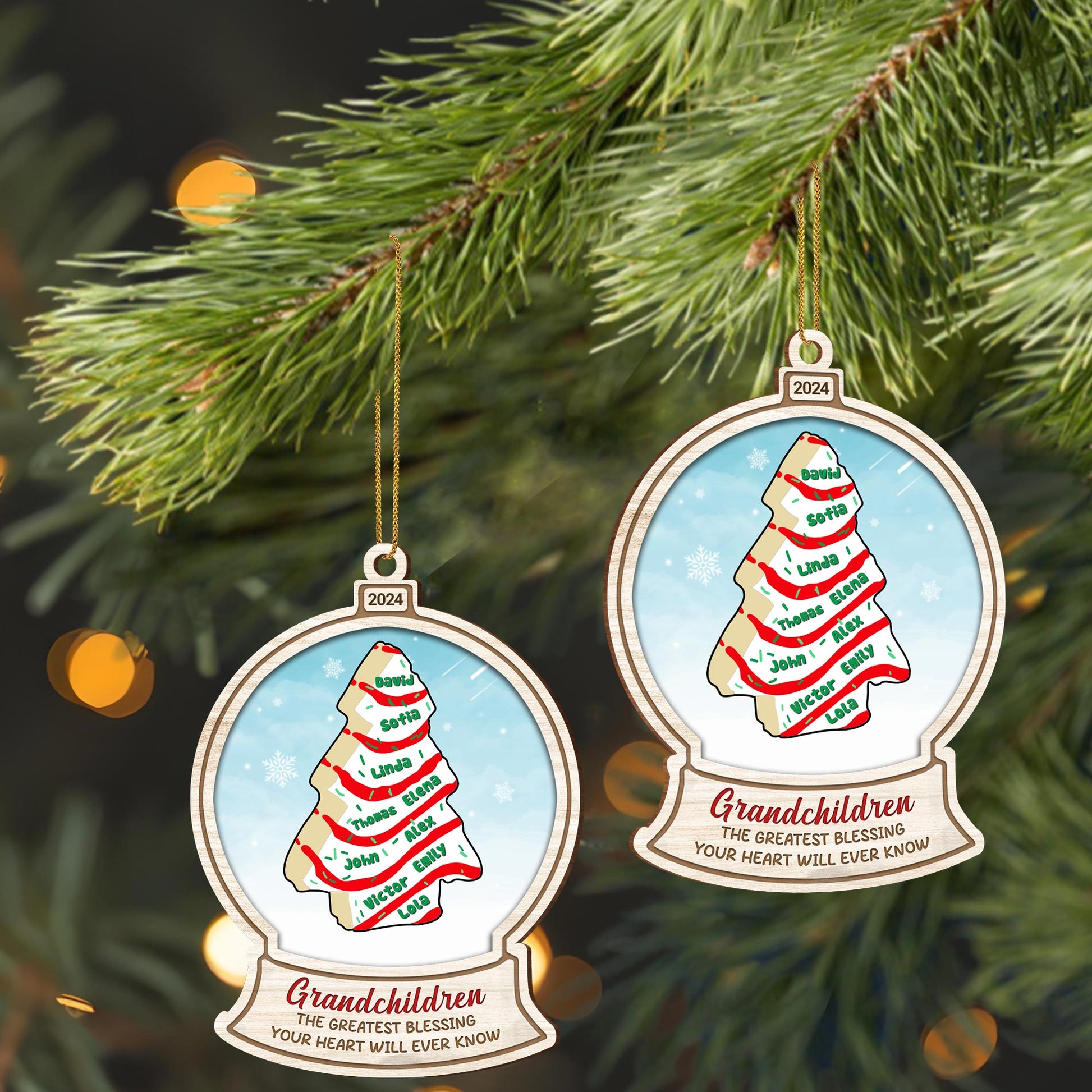 Grandchildren The Greatest Blessing Heart Know Christmas Tree Ornament