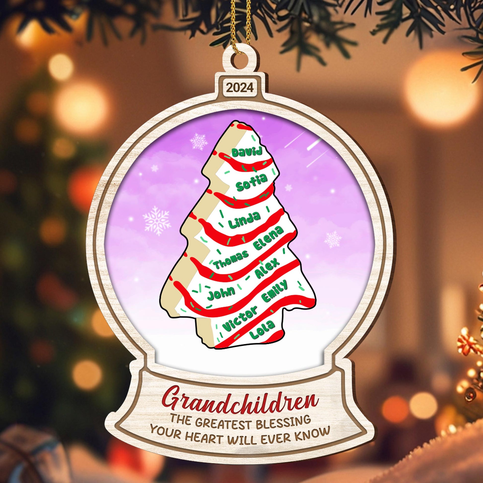 Grandchildren The Greatest Blessing Heart Know Christmas Tree Ornament