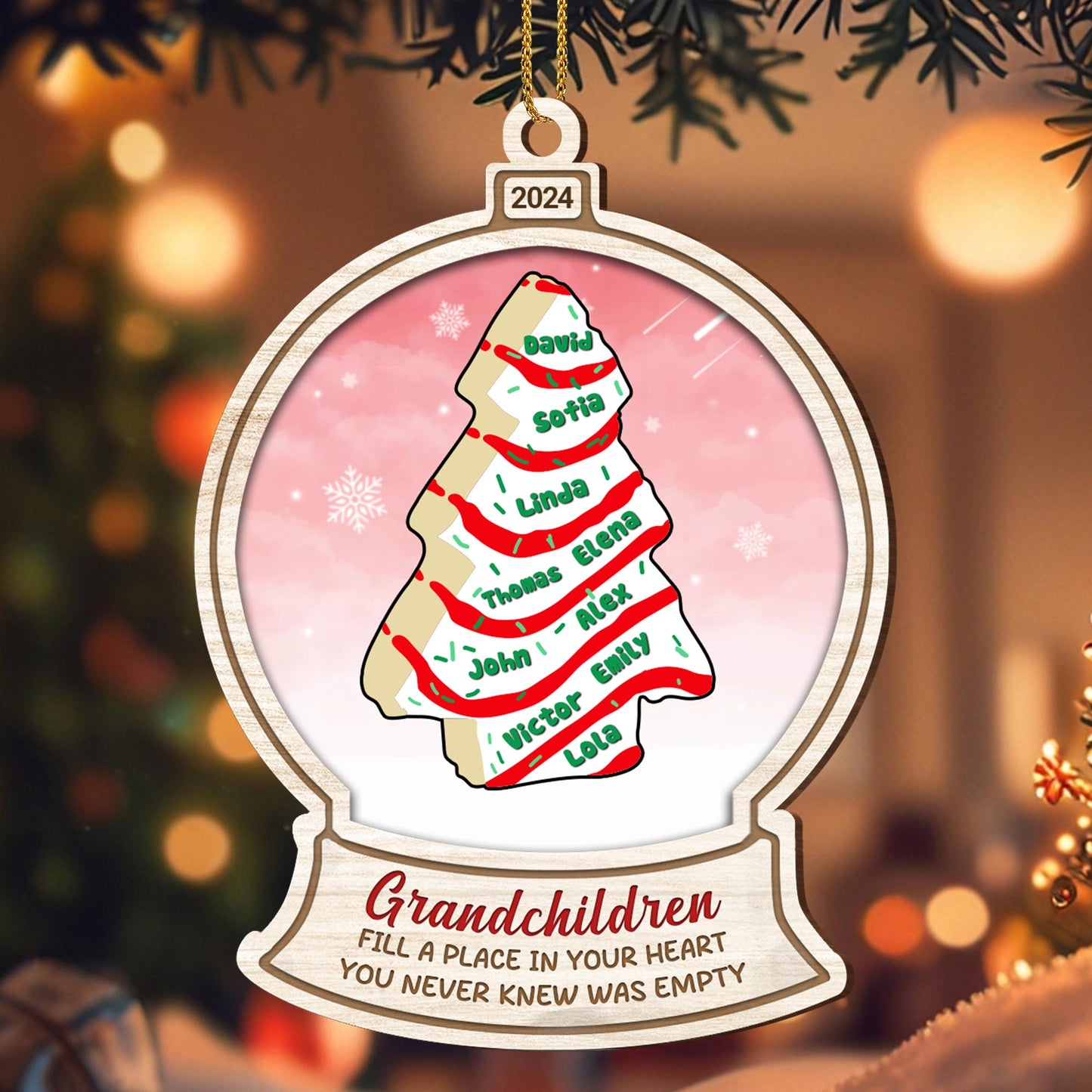 Grandchildren Fill Your Heart Christmas Tree Ornament