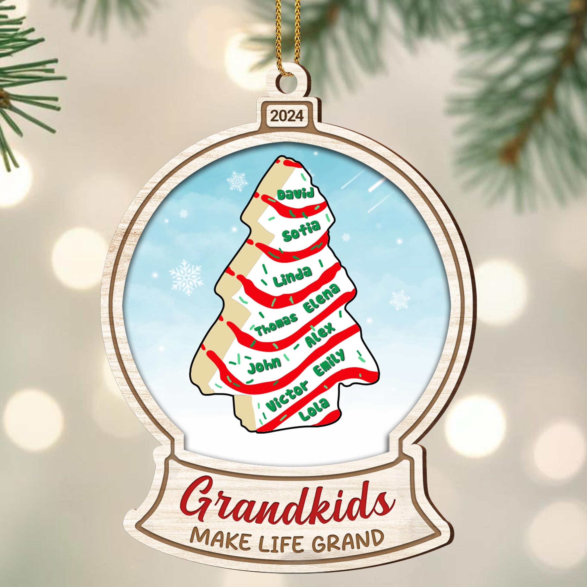 Grandkids Make Life Grand Christmas Tree Ornament