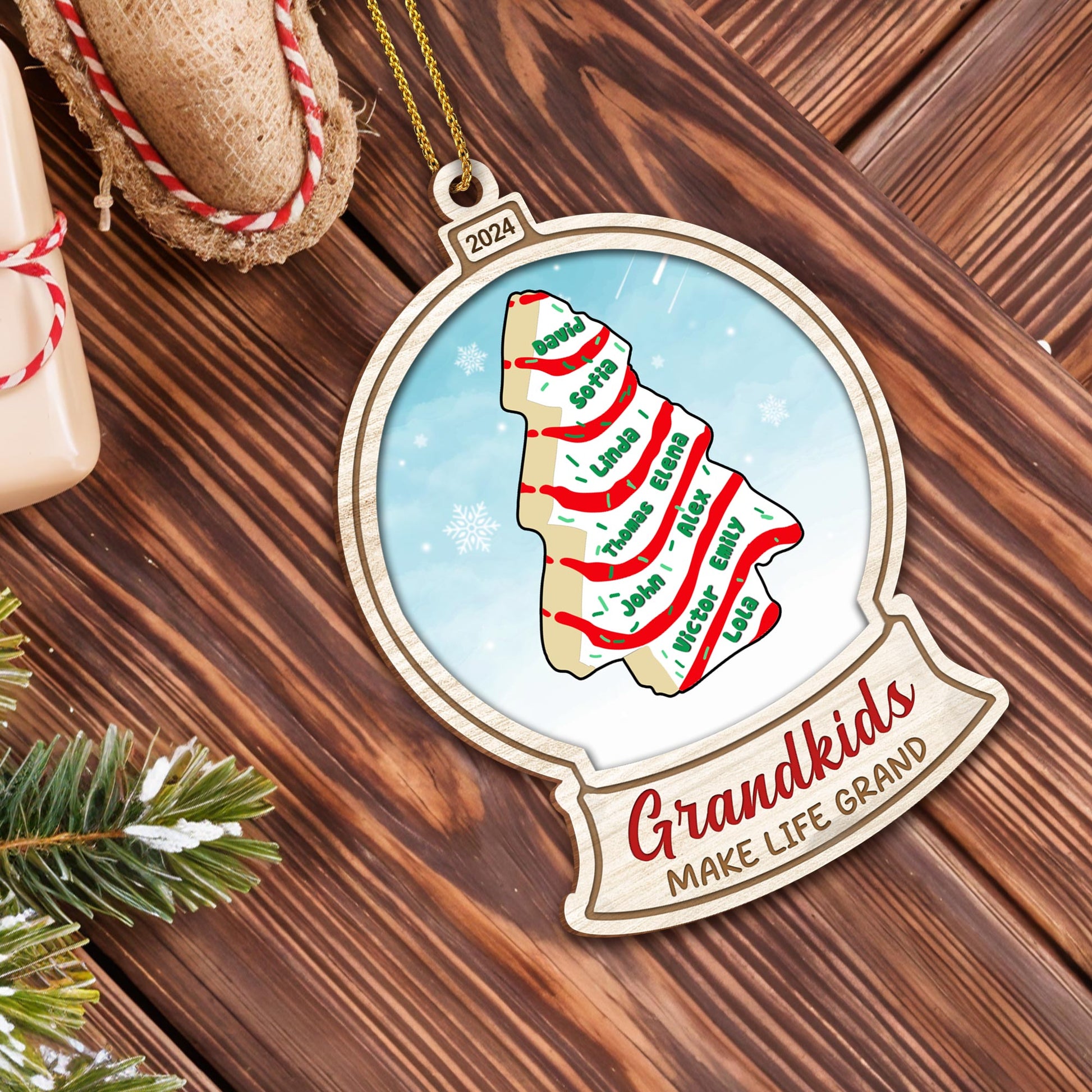 Grandkids Make Life Grand Christmas Tree Ornament