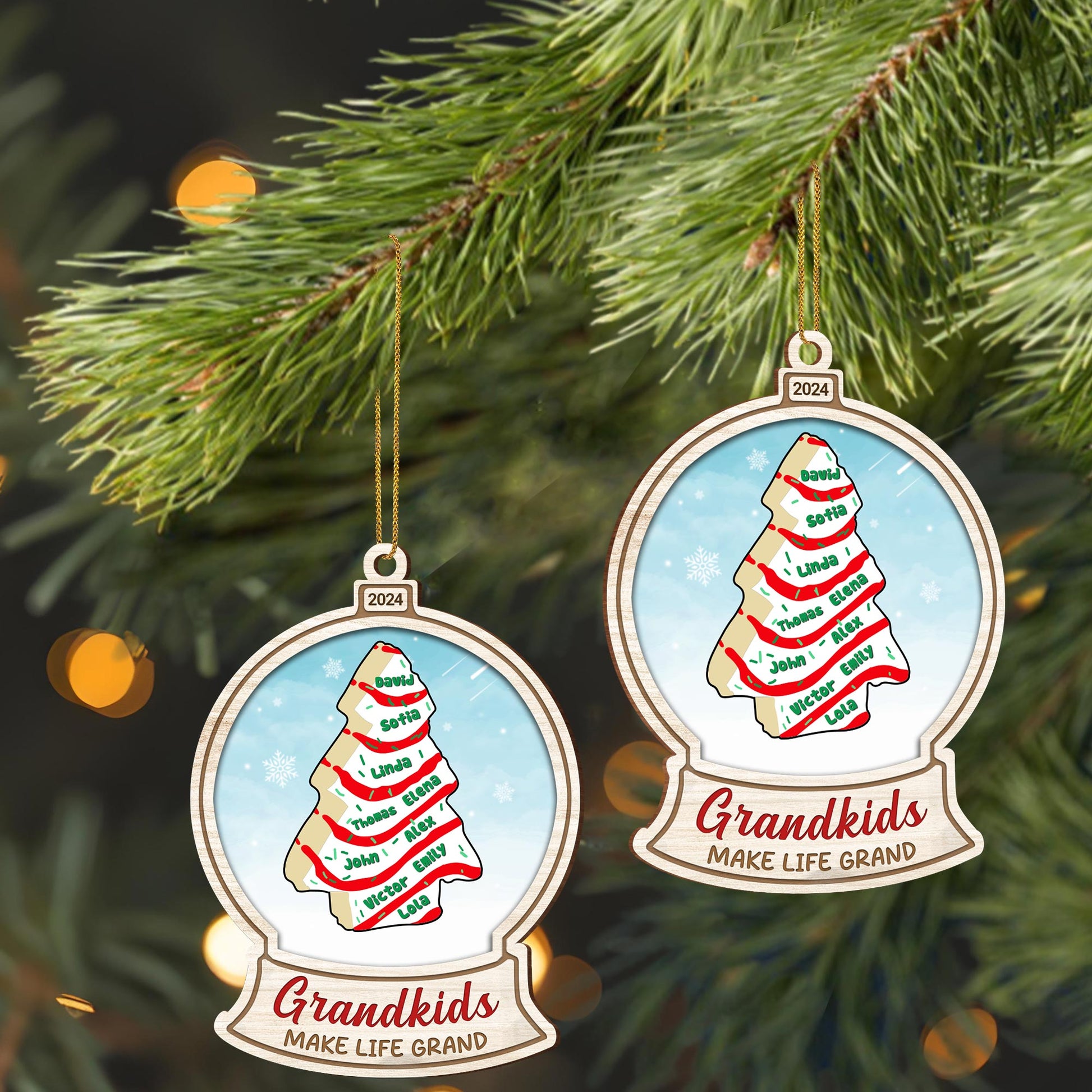 Grandkids Make Life Grand Christmas Tree Ornament