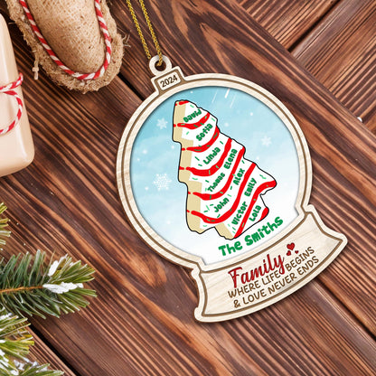 Family Where Life Begins And Love Never Ends Christmas Tree Ornament