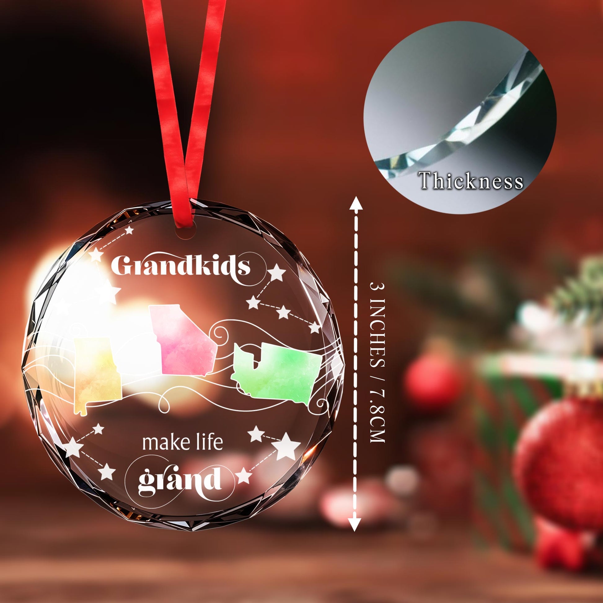 Grandkids Make Life Grand U.S. States Ornament