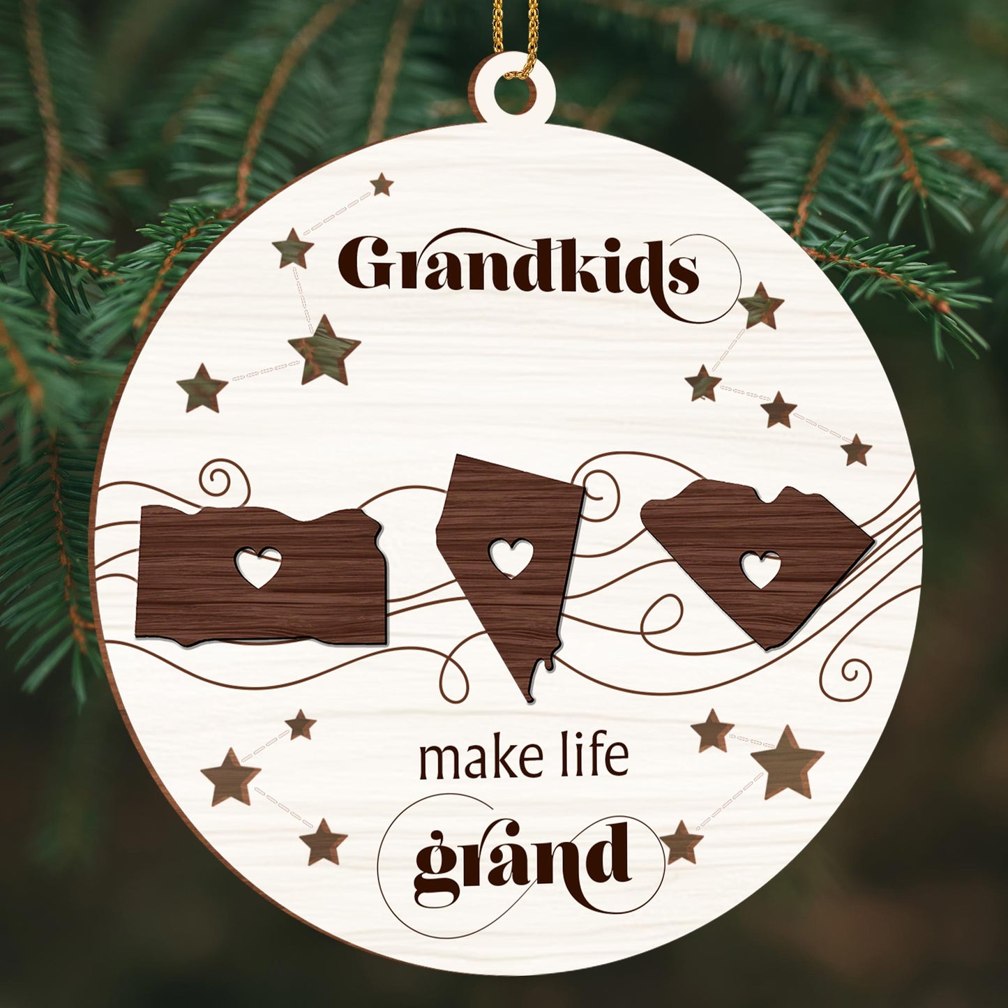 Grandkids Make Life Grand With Stars and Hearts Design