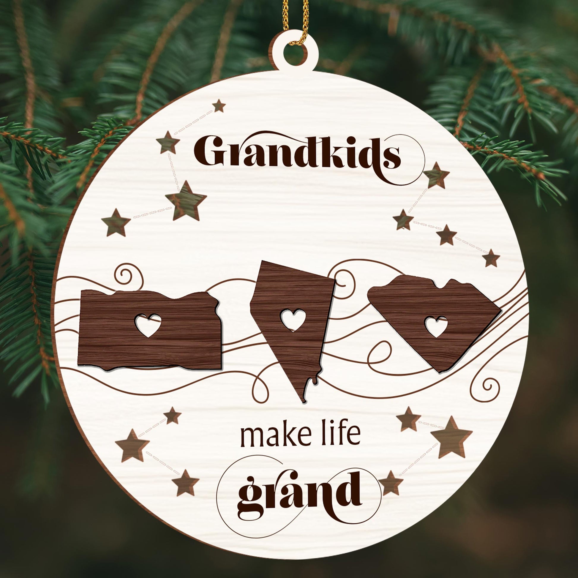 Grandkids Make Life Grand With Stars and Hearts Design