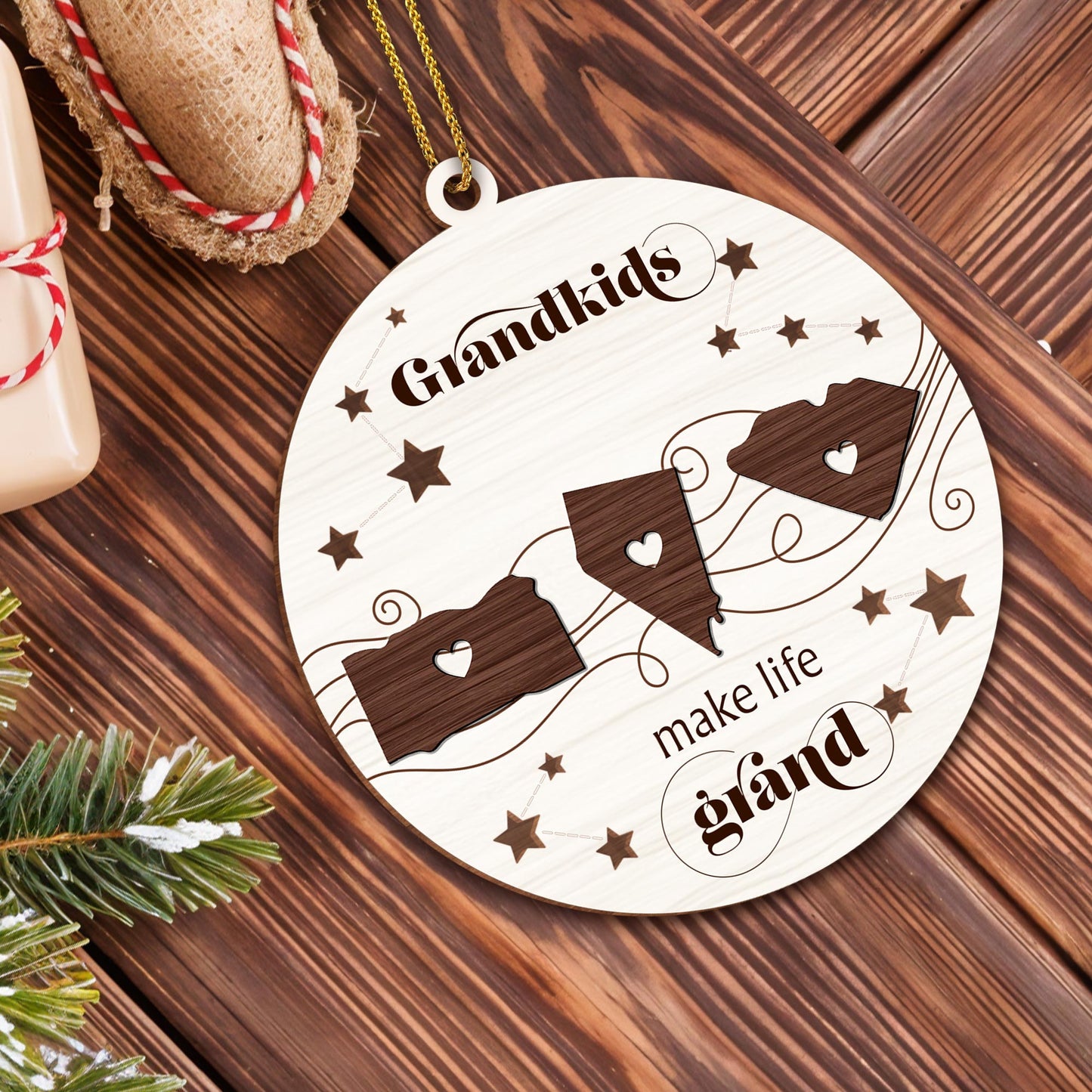 Grandkids Make Life Grand With Stars and Hearts Design