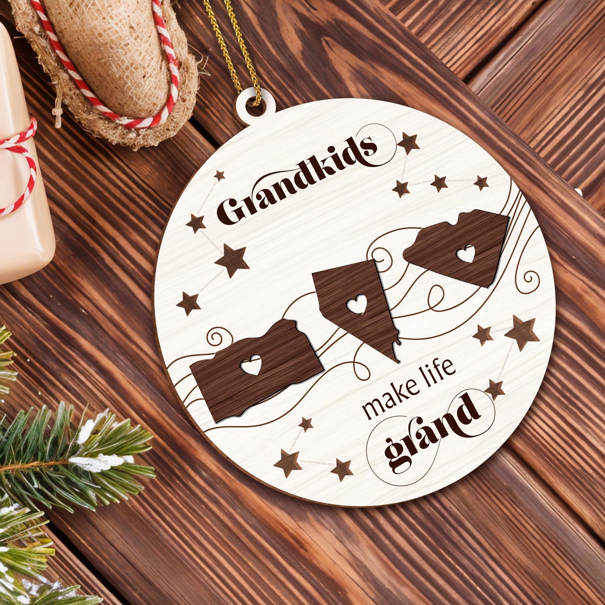 Grandkids Make Life Grand With Stars and Hearts Design