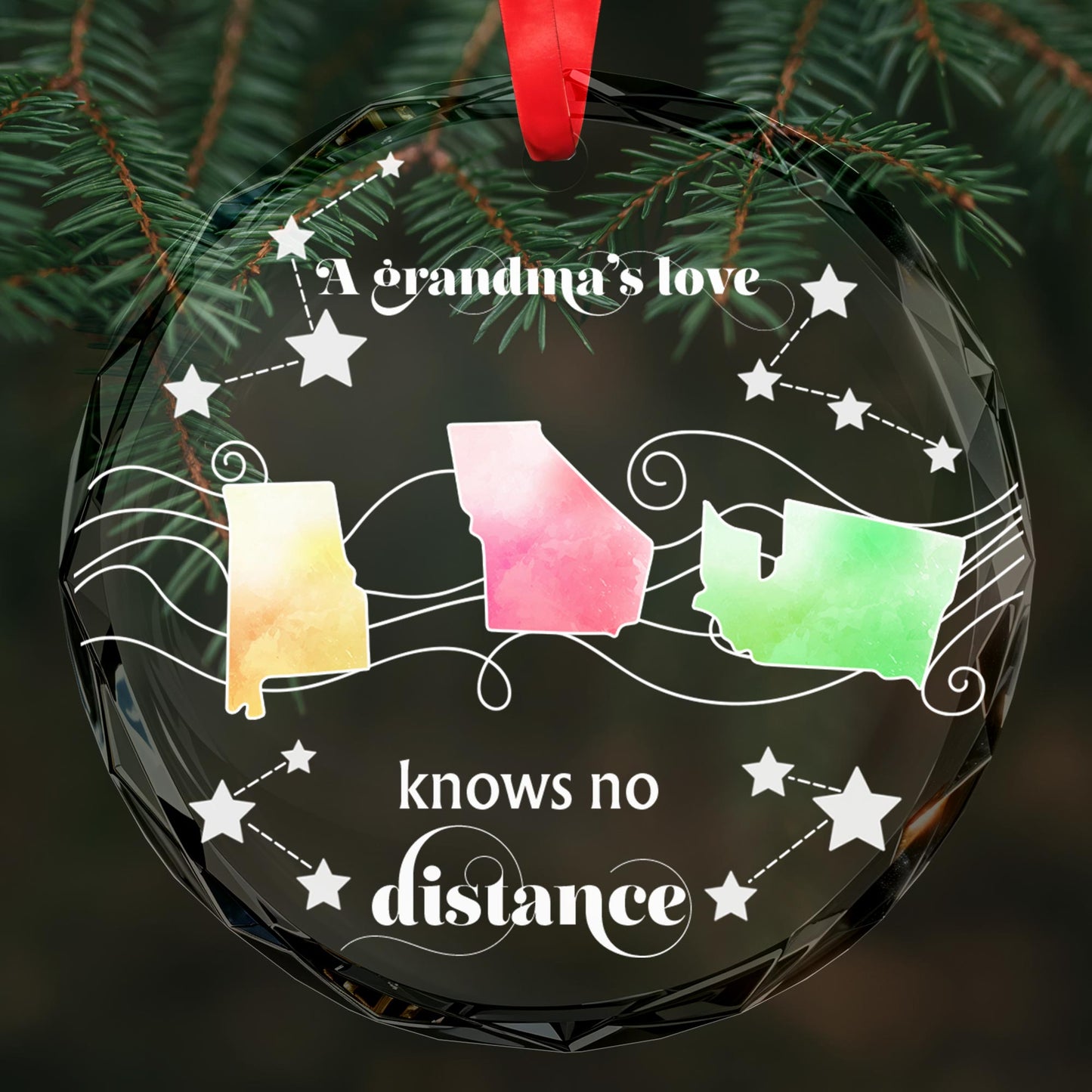 A Grandma's Love Knows No Distance With State Outlines