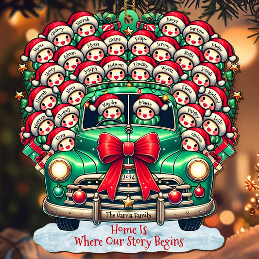 Home Is Where Our Story Begins Christmas Family Ornament