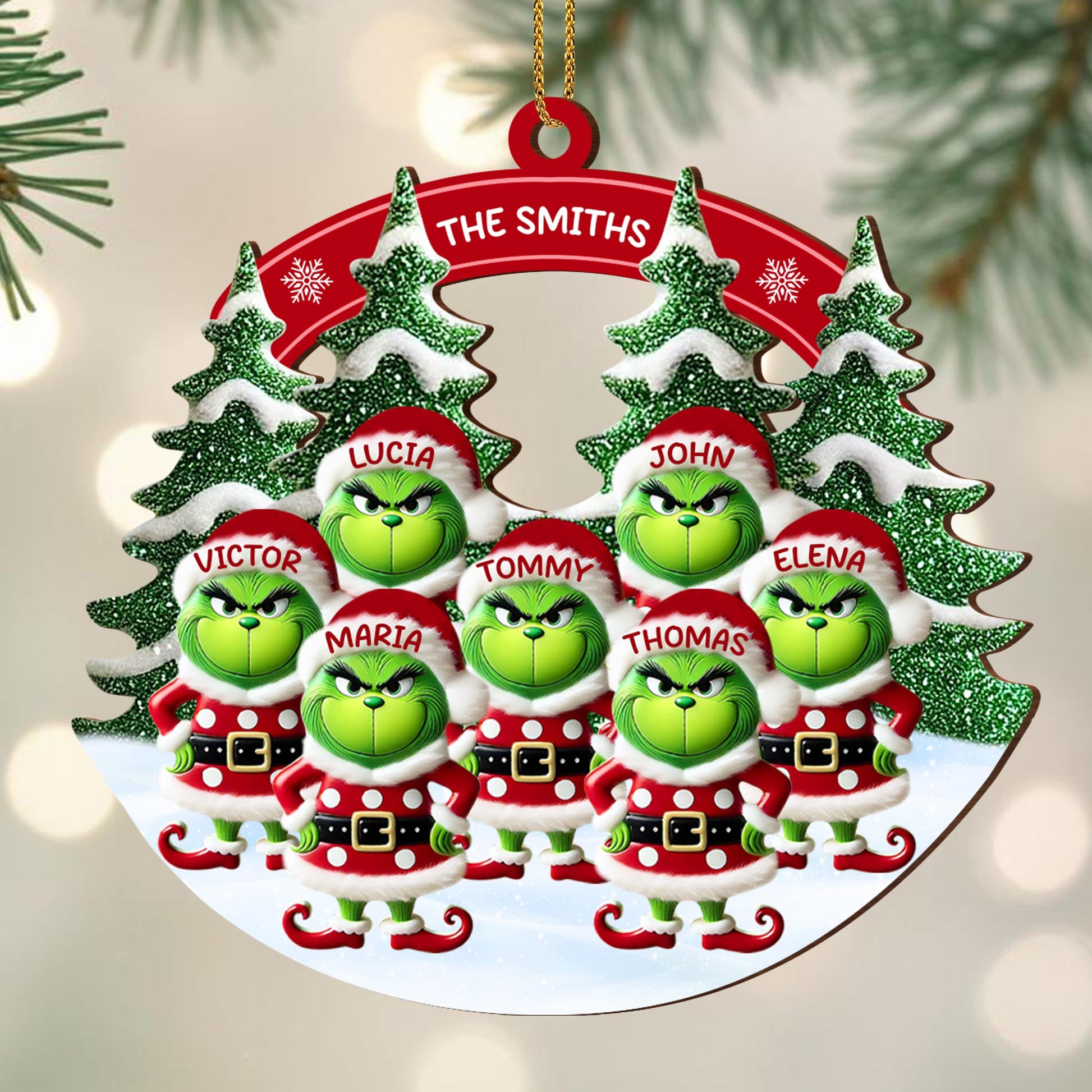 Personalize Your Family Christmas With Grinch In Santa Outfit
