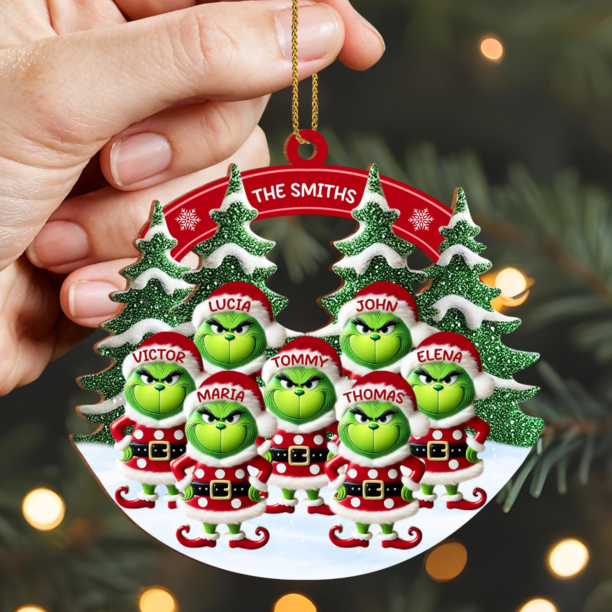 Personalize Your Family Christmas With Grinch In Santa Outfit