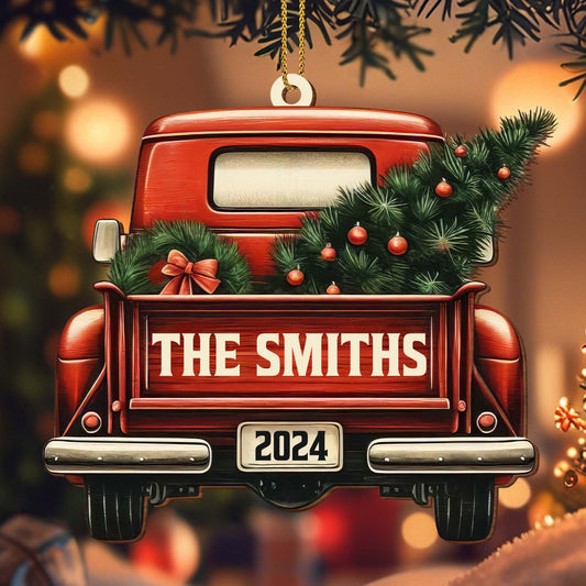Family Adventures Begin Here With Vintage Truck And Christmas Tree