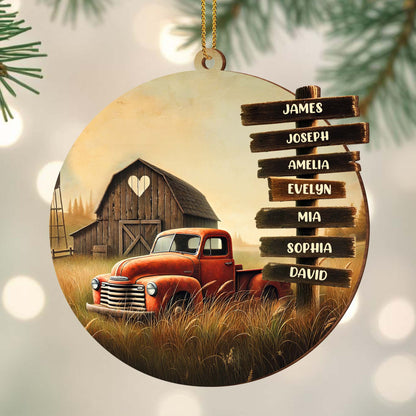 Custom Wooden Sign Posts With Old Truck And Barn