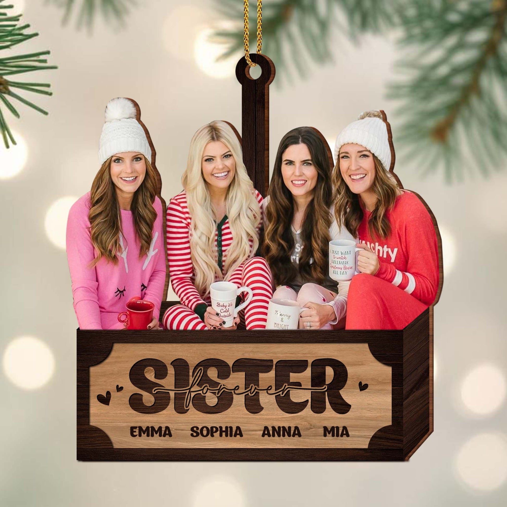 Sisters Forever With Hearts Design