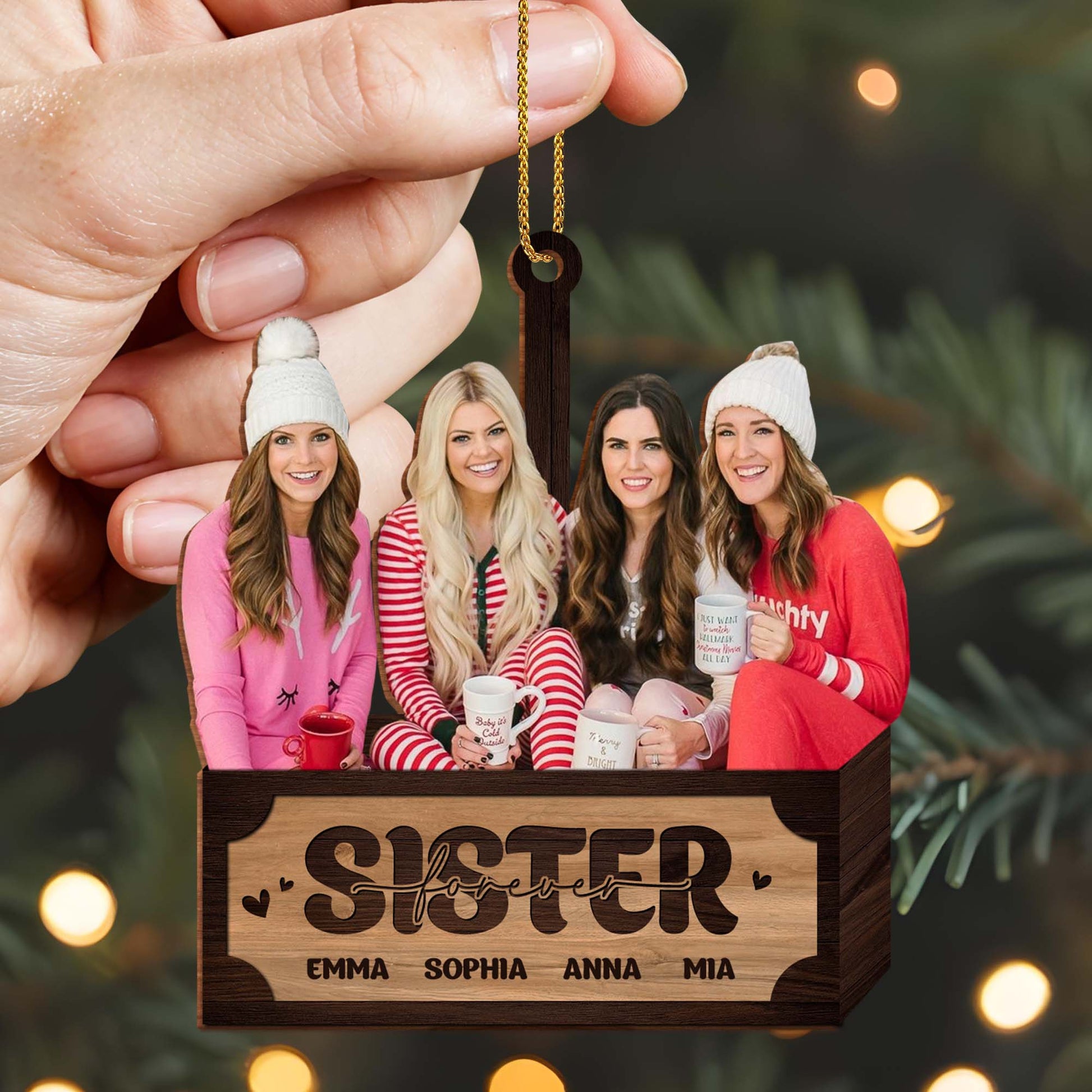 Sisters Forever With Hearts Design